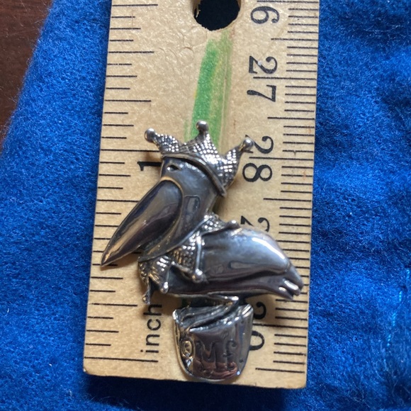Retired Mignon Faget Sterling Jester Pelican Pendant Mardi Gras - Picture 4 of 5